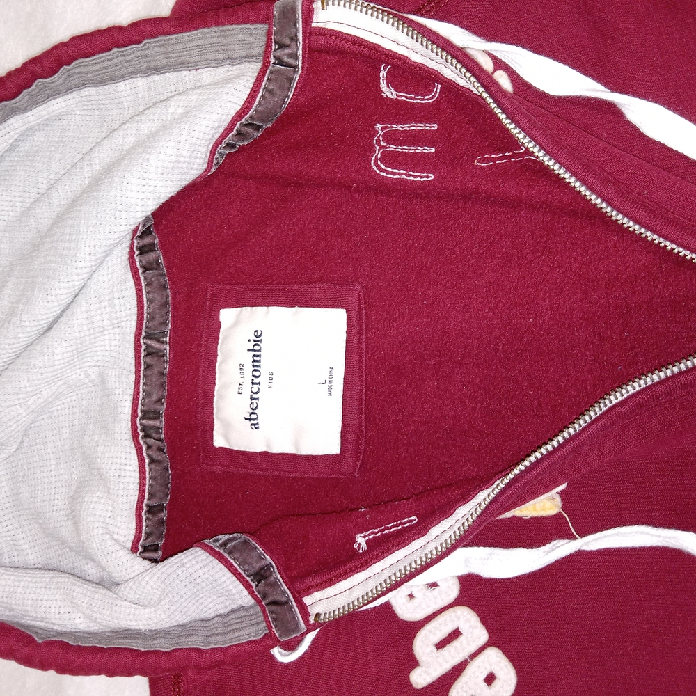 Abercrombie Kids zip up jacket size L Rugged look Fleece lining - Picture 9 of 10